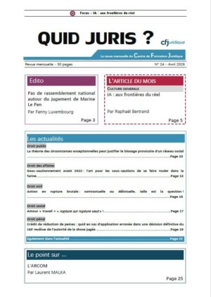 Capture d'écran couverture revue d'actualités